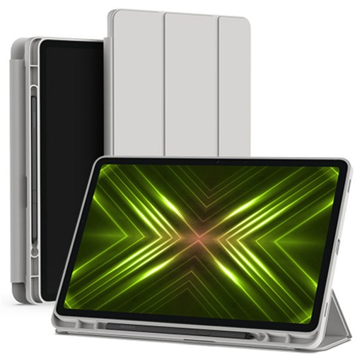 신지모루 스마트커버 펜슬 수납 태블릿 케이스, 웜 그레이, 1개