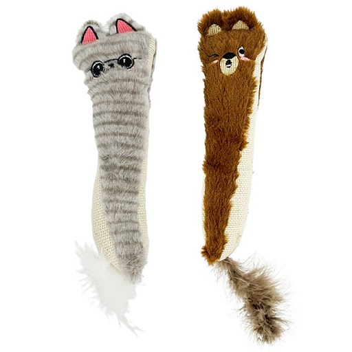 김멍냥 고양이 히릿 롱 캣닢 쿠션 애착 인형 2종 세트