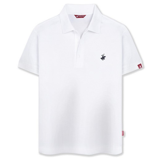 BEVERLY HILLS POLO CLUB 比佛利保羅 男女通用 刺繡Logo PK短袖Polo衫 CPX0T01, 白色