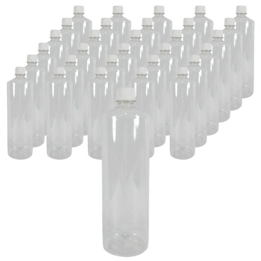 다용도 페트병 일자 G 용기 1000ml + 흰색캡 세트