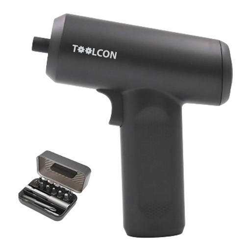 툴콘 미니 전동 드라이버 3.7V 블랙 TC-250B + 비트 세트