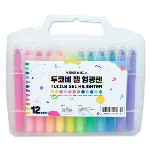 투코비 부드럽게 칠해지는 젤 형광펜 12종 세트