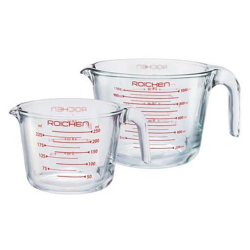 로이첸 내열강화 계량컵 250ml + 1000ml 세트