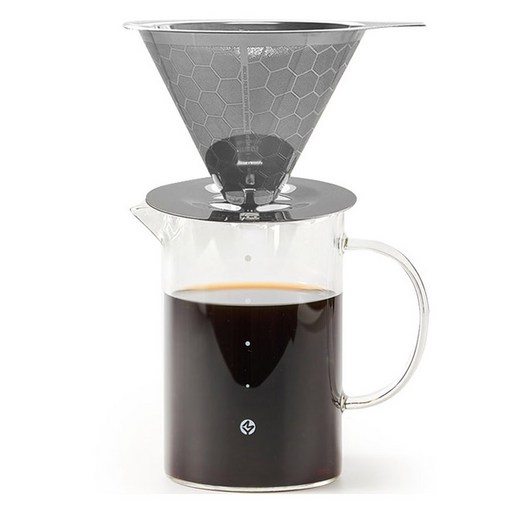 잇츠빈 시그니처 육각무늬 스텐 1~4인용 커피 핸드드립 세트 600ml