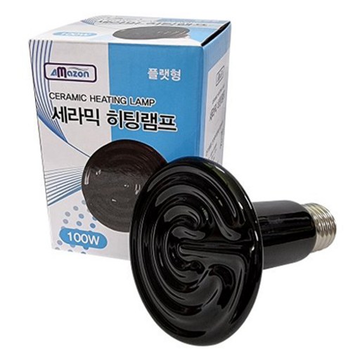 아마존 파충류용 세라믹 히팅램프 플랫타입 100W