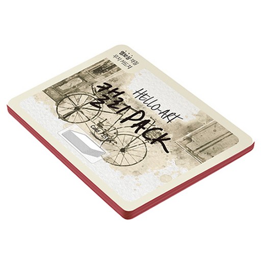 종이문화 헬로우 아트 캘리팩 두꺼운 엠보카드 200g 57 엣지레드