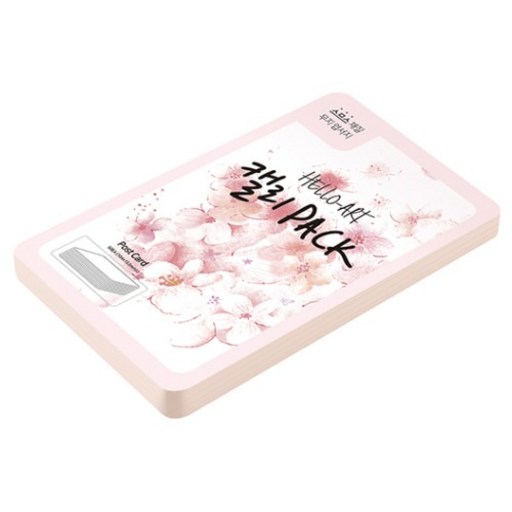 종이문화 헬로우 아트 캘리팩 두꺼운 스므스 엽서 200g 22 라이트핑크