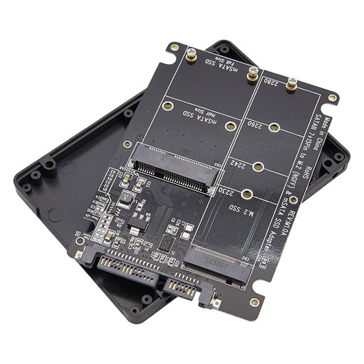 컴스마트 SATA 변환 컨버터 M.2 NGFF SSD + mSATA to SATA 22P 플라스틱 케이스 가이드 2.5형