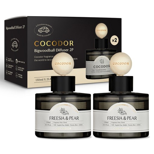 코코도르 프리미엄 빅우드볼 차량용 디퓨저 130ml 2개입