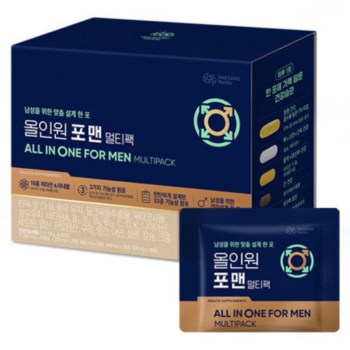 대상웰라이프 올인원 포 맨 멀티팩 멀티비타민 28회분