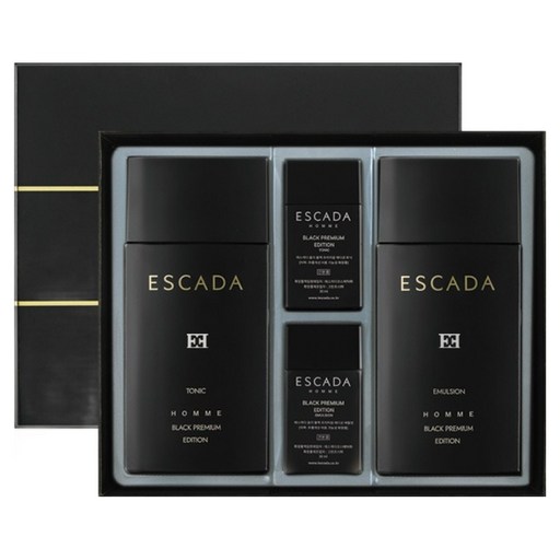 에스까다 옴므 블랙 프리미엄 에디션 토닉 150ml + 에멀전 150ml + 토닉 30ml + 에멀전 30ml 세트