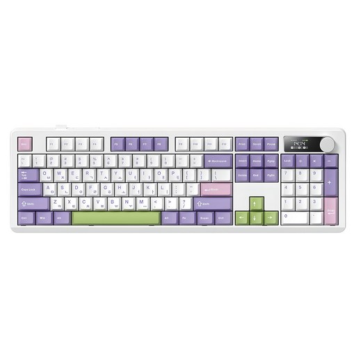 프리플로우 아콘 104키 노브 LCD 풀배열 유무선 기계식 키보드 세이야축, 마카롱, AK74