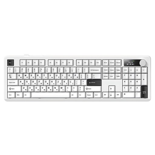 프리플로우 아콘 104키 노브 LCD 풀배열 유무선 기계식 키보드 세이야축, B&W, AK74