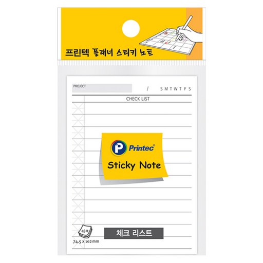 프린텍 플래너 체크리스트 스티키노트 PL74C