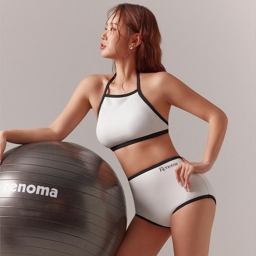 레노마 수영복 여성용 홀터넥 와플 비키니 RN-LS2F551