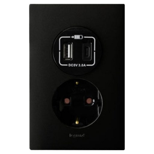 르그랑 아펠라 USB 포트 Simple 1구 매입 콘센트 블랙