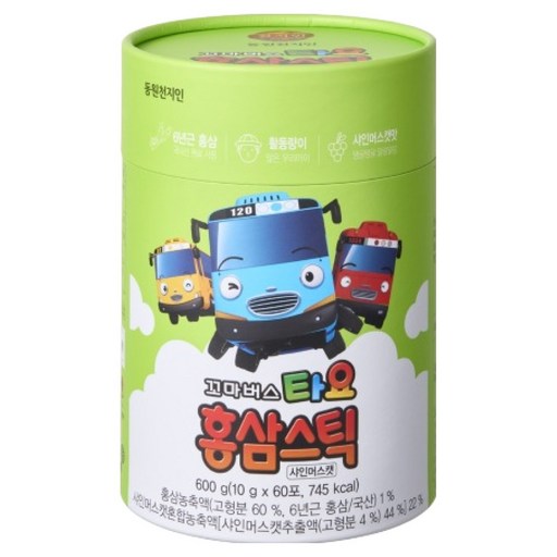 천지인 꼬마버스타요 홍삼스틱 샤인머스캣 60p