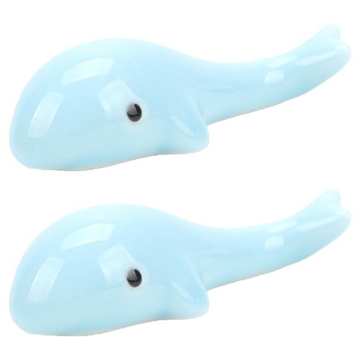 소울리치 예쁜 도자기 붓받침 하늘색 고래 6.5 x 2.6 cm