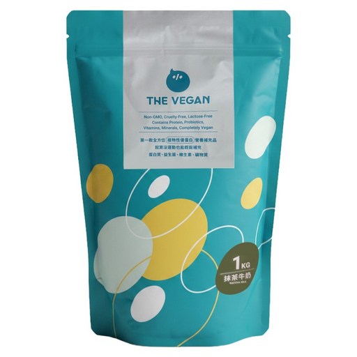 THE VEGAN 樂維根 經典植物優蛋白 抹茶牛奶, 1kg, 1個