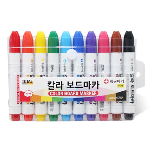 토탈하얀칠판 10색 칼라 보드마카(유성)