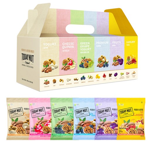 투데이넛 너트한줌 패밀리 견과 6종 선물세트 600g
