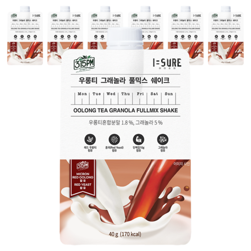 아이슈어 3시15분 우롱티 그래놀라 풀믹스 쉐이크 파우치