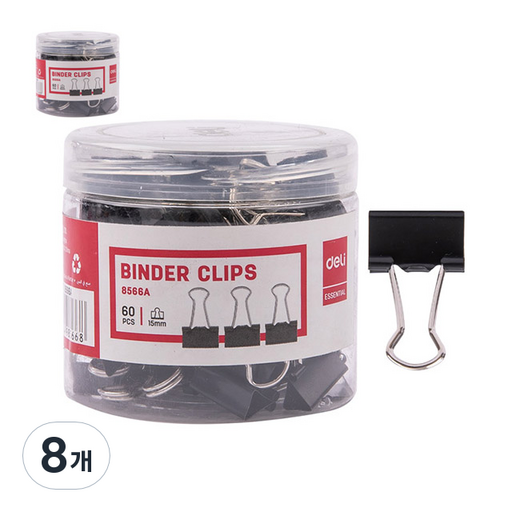 델리 메탈 더블클립 15mm E8566A 블랙