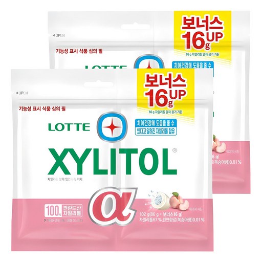 롯데자일리톨 알파 입안촉촉 피치