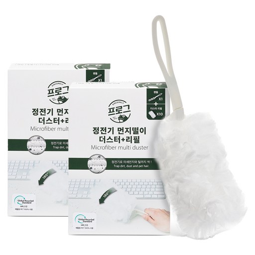 프로그 정전기 먼지떨이 더스터 리필 10p + 핸들 세트