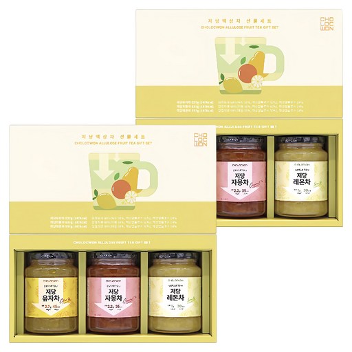 초록원 저당액상차 530g x 3종 선물세트 + 쇼핑백