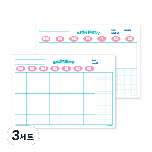 모노라이크 레트로팝 플래너 먼슬리 + 위클리 세트
