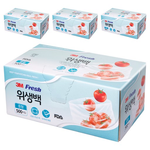 쓰리엠 후레쉬 위생백 중형 25 x 35 cm 500p