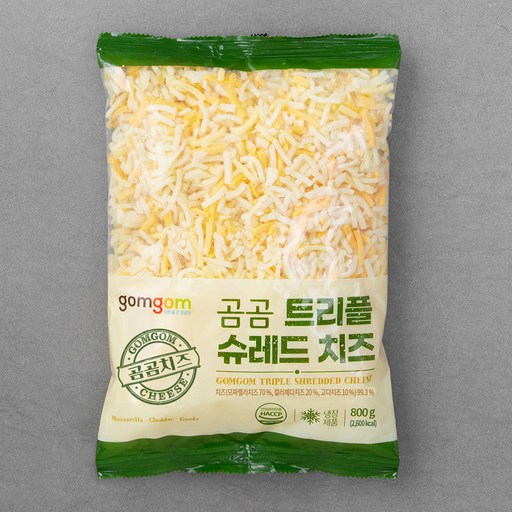 곰곰 트리플 슈레드 치즈 800g 1개 풍미 가득한 치즈의 정석