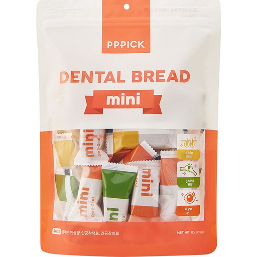 피피픽 덴탈 브래드 미니 강아지껌, 혼합맛보스웰리아피쉬콜라겐결명자, 195g, 1개