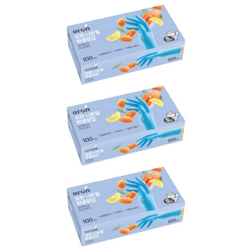오런 니트릴 위생장갑 블루 S 100p