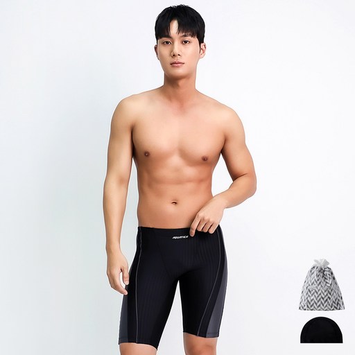 아쿠아티카 남자 사각 수영복 BBF09 + 수영모자 + 수영가방