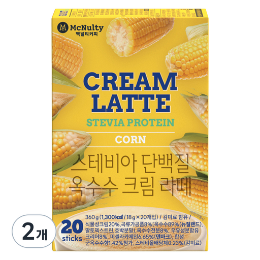 맥널티커피 스테비아 단백질 옥수수 크림 라떼