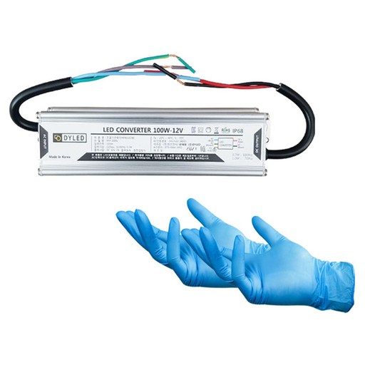 디와이엘이디 조명기구용 LED Simple 컨버터 smps 100W-12V + 니트릴장갑 2p 세트