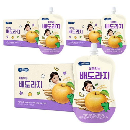 베베쿡 처음 먹는 배도라지 유아 음료