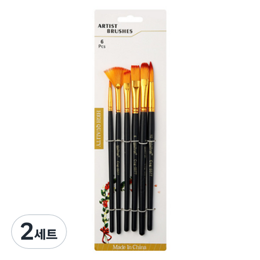 데비아트 수채화 유화 붓 6종 세트 블랙