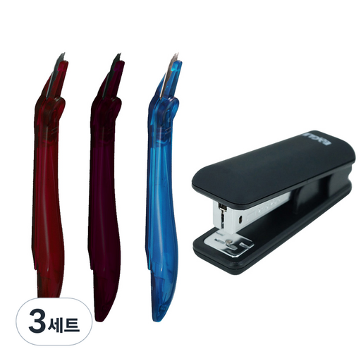 이글 제침기 C1036 3종 + 미끄럼방지 러버 컴팩트 스테플러 S5147RP