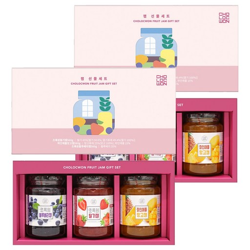 초록원 딸기잼 + 블루베리잼 + 파인애플망고잼 선물세트