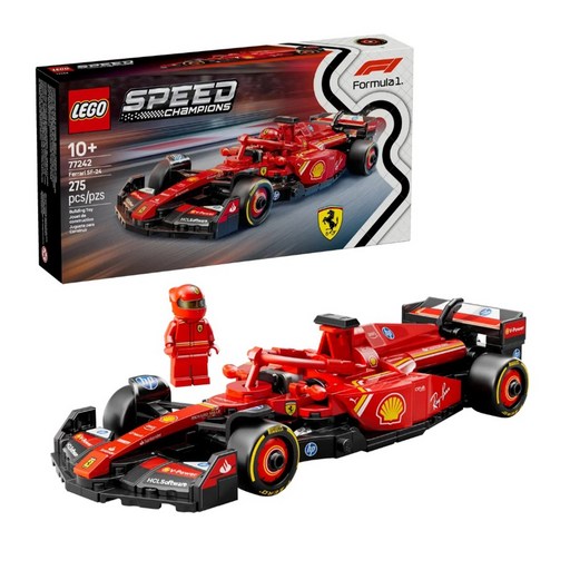 LEGO 樂高 77242 Speed系列 法拉利 Ferrari SF-24 F1 賽車模型積木, 紅色, 1盒