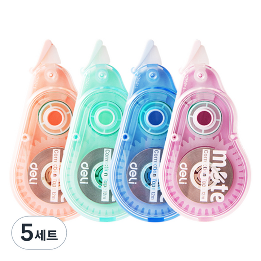 델리 무소음 수정테이프 7mm x 12m 4종 세트