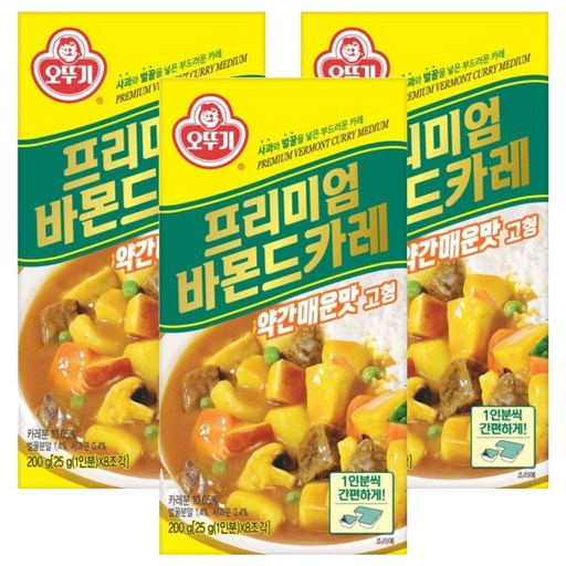 오뚜기 프리미엄 바몬드 카레 고형 약간 매운맛