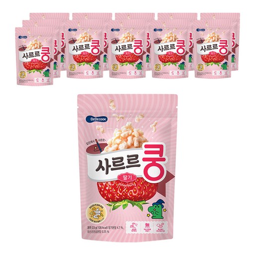 베베쿡 사르르쿵 딸기 과자 23g