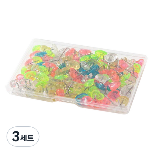 문구담 귀여운 하트모양 압정 50p 세트 투명컬러