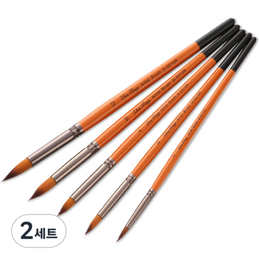 다사바바 빨간 막대 유화용붓 뾰족붓 5종 세트