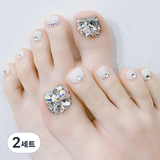 네이처스파머 컬렉션 페디팁 풀 다이아몬드 화이트 24p 세트 J-85