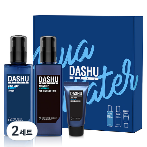 다슈 맨즈 아쿠아 스킨케어 기초 포텐 토너 153ml + 올인원 로션 153ml + 폼클렌징 30ml